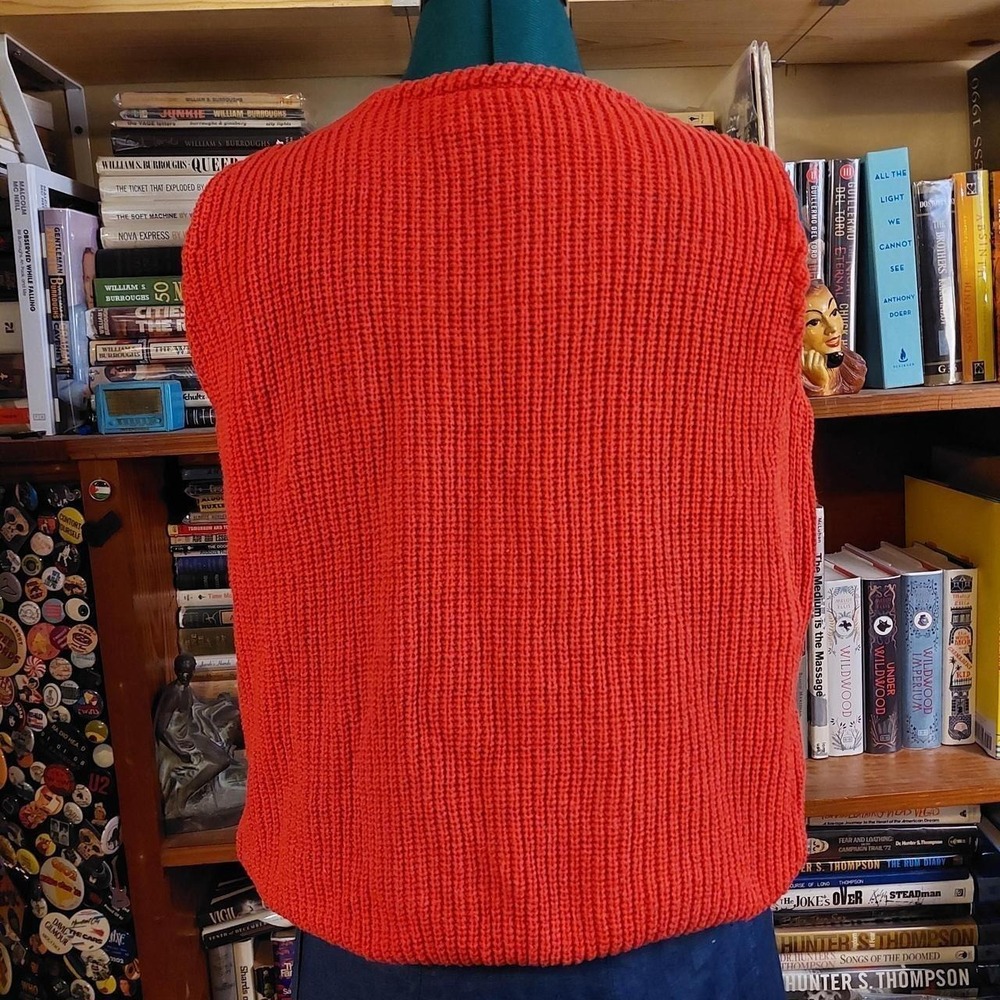 Vintage red vneck sweater vest. - Picture 2 of 5